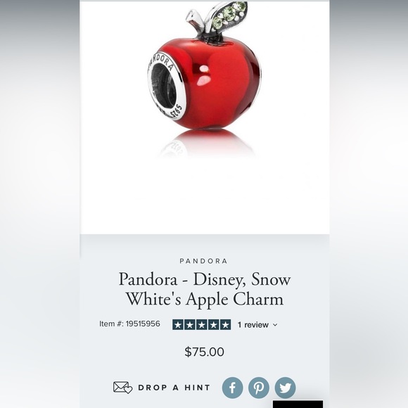 Brand New! Pandora Disney Apple charm - Picture 1 of 3